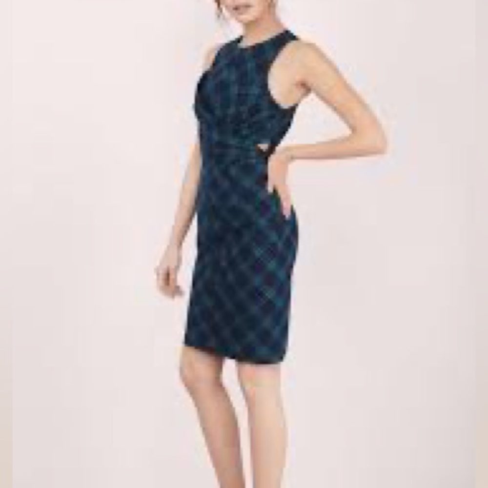 DO+BE Dress Women’s Cutout Wrap Midi Tartan ‘Plaid Behavior' Small - Picture 3 of 16